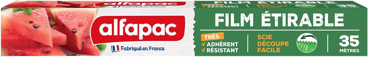alfapac - film étirable 35M - très adhérent et résistant - fabriqué en France