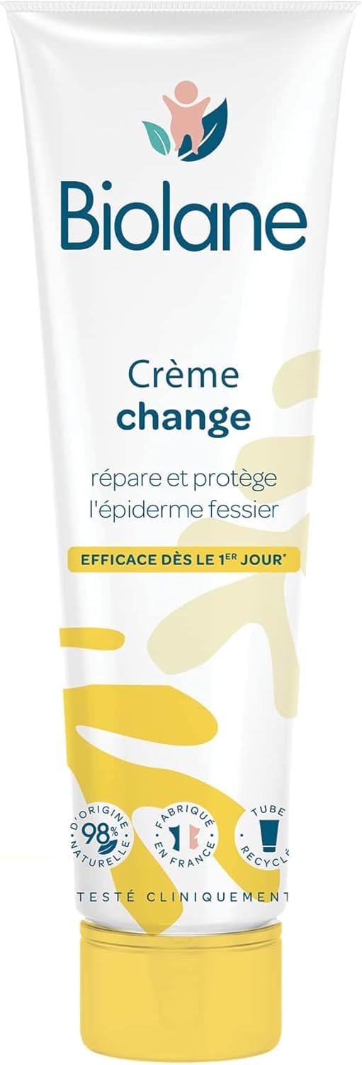 BIOLANE - Crème change dermo pédiatrie - Siège Bébé - Protège et répare les irritations - Soin pour la peau - 98% Ingrèdients Naturels - Tube 100ml - Fabriqué en France
