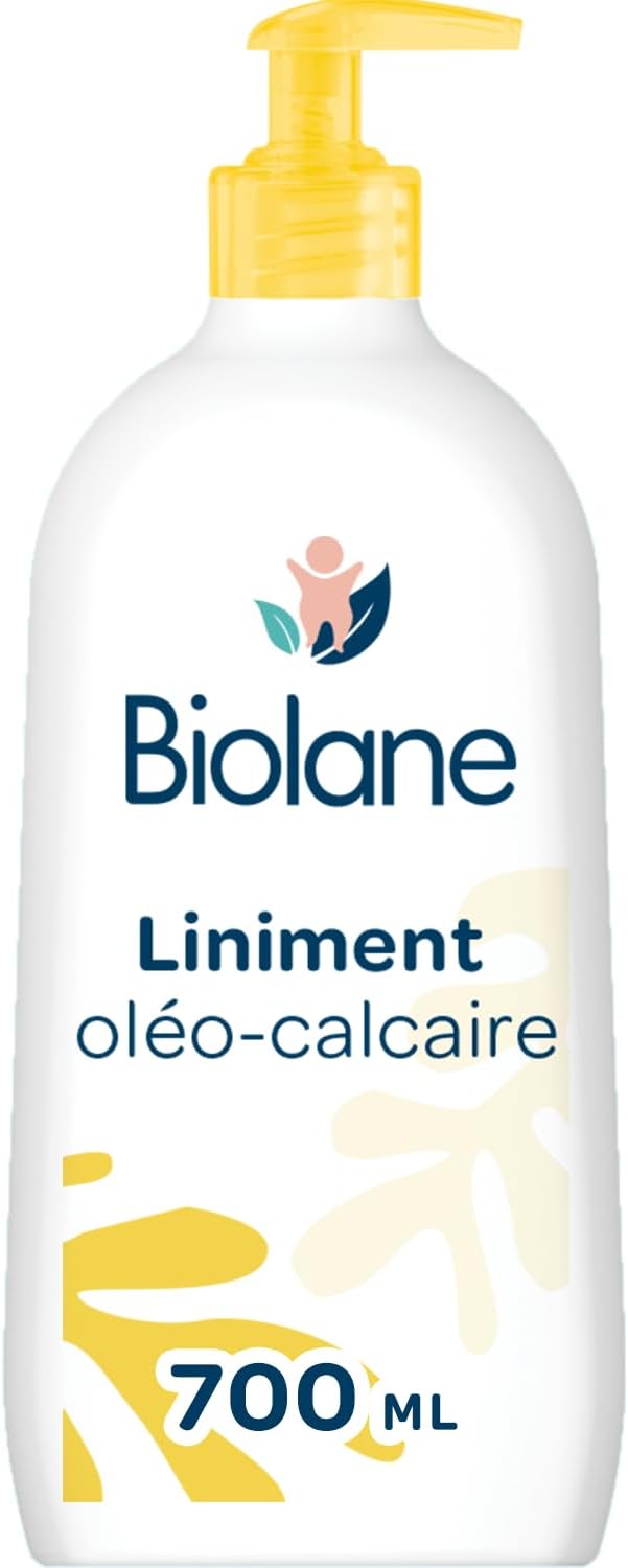 BIOLANE – Liniment oleo calcaire Bébé – Nettoyant sans rinçage – 99% Origine naturelle – Peaux Sensibles - Nettoie et protège le siège du bébé – 700ml – Fabriqué en France
