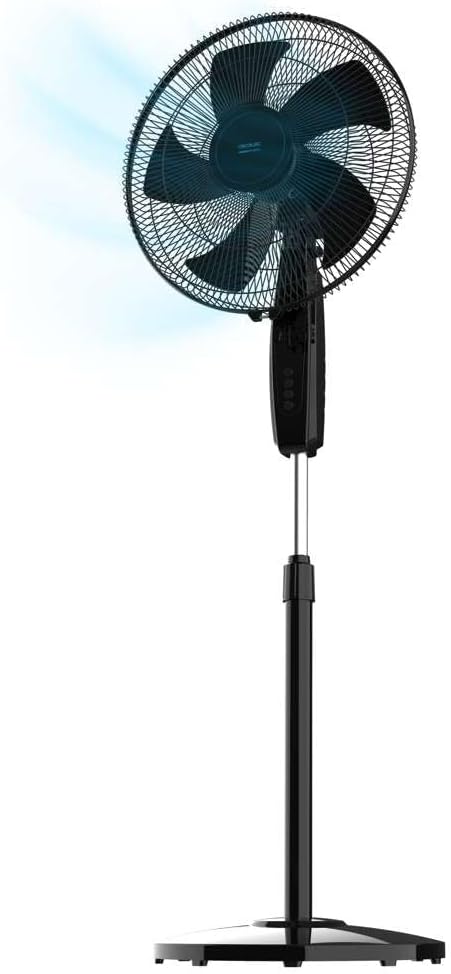 Cecotec - Ventilateur sur Pied EnergySilence 515 MaxFlow Black - 45 W, Diamètre 30 cm, 5 Pales, 3 vitesses, Minuterie jusqu’à 1 Heure, Oscillation Automatique et Hauteur Ajustable