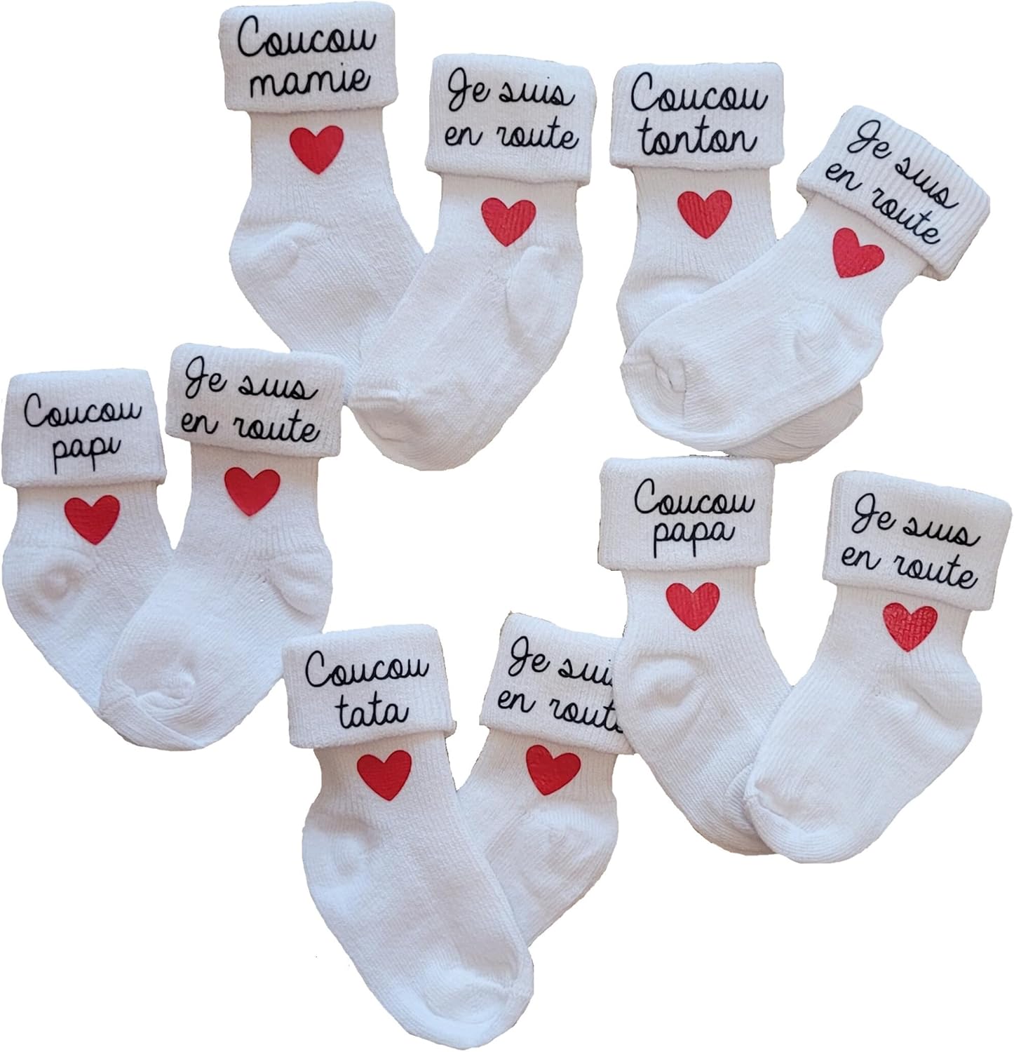 Chaussettes personnalisables pour bébé - thème annonce de grossesse