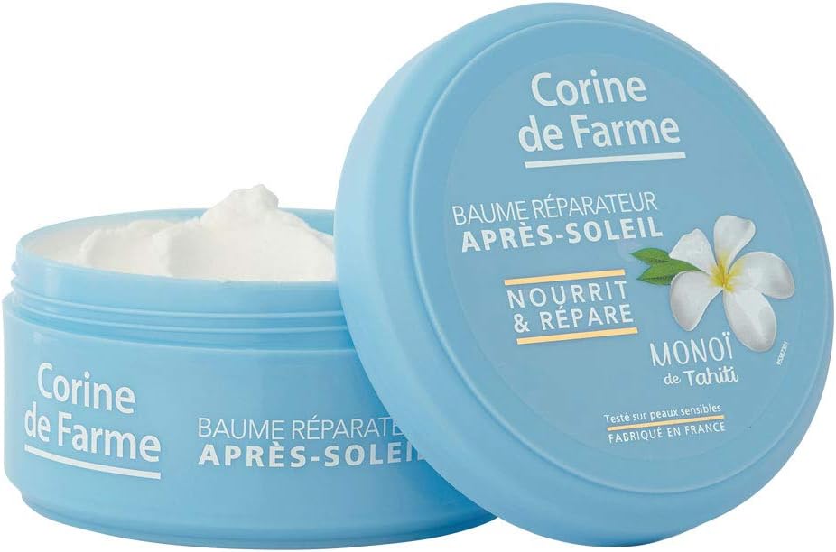 Corine de Farme, Baume Réparateur Après Soleil, Soin Solaire, Formulation Clean Beauty, Monoï de Tahiti Super Hydratant, Beurre de Mangue Antioxydant, 150 ml