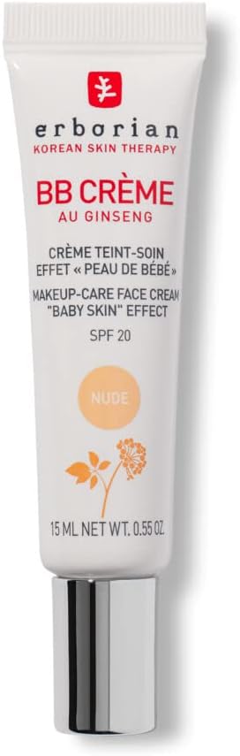 Erborian - BB Crème au Ginseng 5-en-1 - Soin Teinté Perfecteur Effet "Peau de Bébé" - Fond de Teint Couvrant Imperfections - Protection Solaire SPF 20 - Soin Cosmétique Coréen