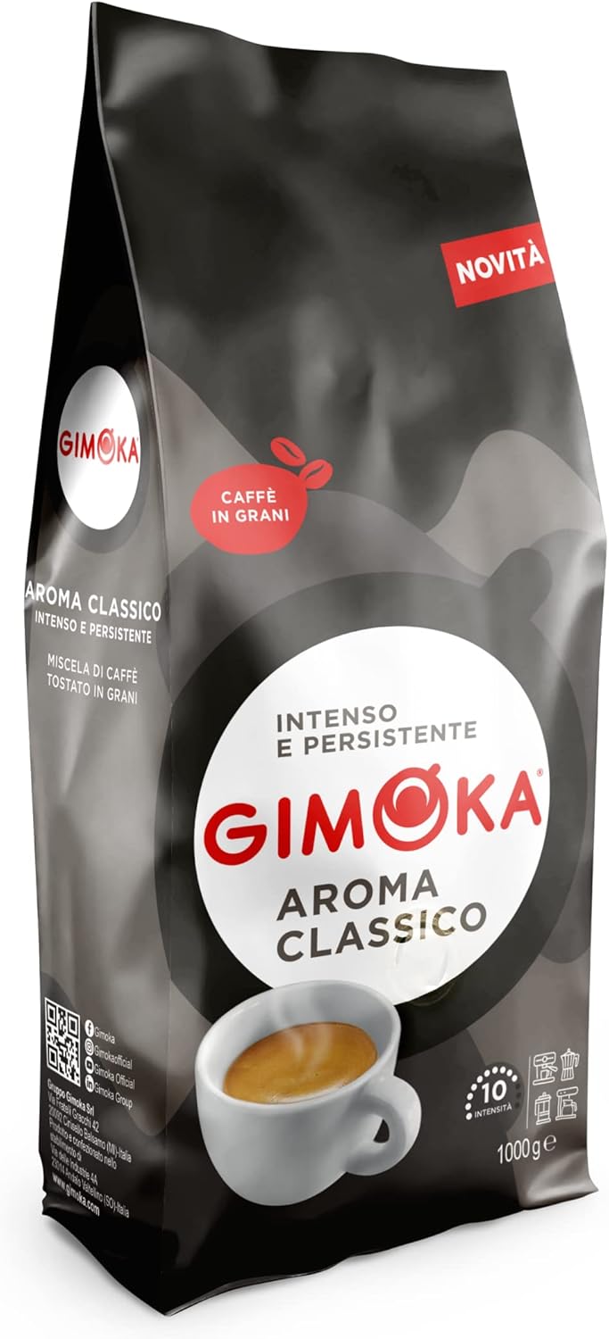 Gimoka - Café en grains mélange Classico - 1 Kg - Intensité 10 - Café italien