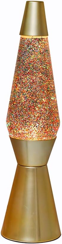 I-TOTAL - Lampe à Lave Magma & Glitter (Gold Glitter)