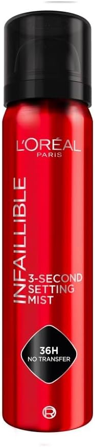 L'Oréal Paris - Spray Fixateur de Maquillage - Waterproof - Sans Transfert - Formule Légère - Non Collant - Résistant à l'Eau et à la Transpiration - Tenue Jusqu'à 36h - Infaillible - 75 ml