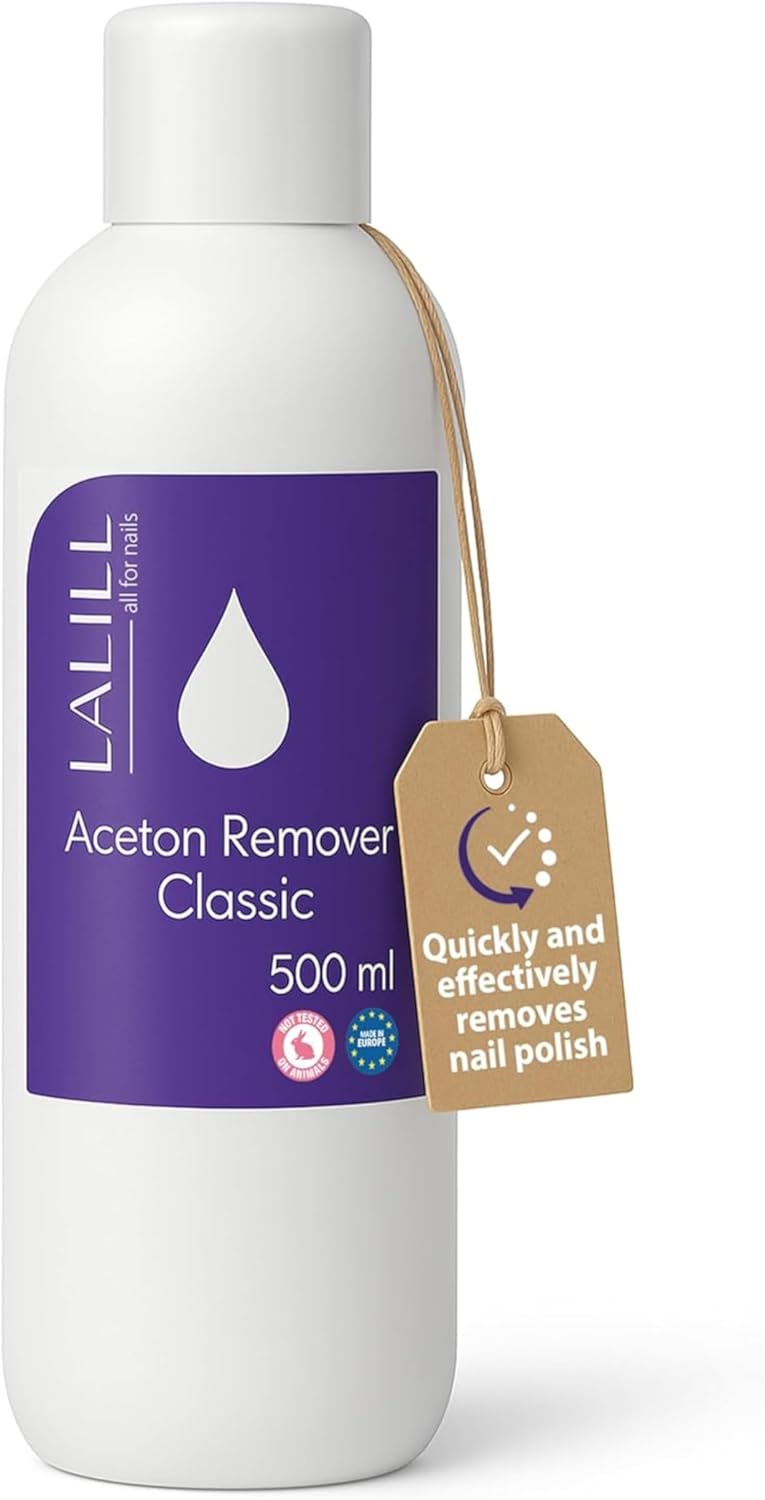 LALILL Dissolvant pour vernis à ongles à l'acétone 500 ml - Acétone pure ongle semi permanent, hybrides, gel UV, capsules et colle pour ongles - Dissolvant vernis semi permanent
