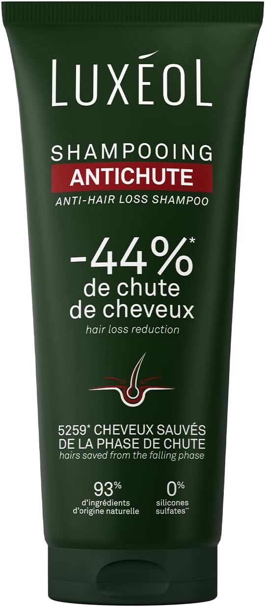 Luxéol - Shampooing Antichute 200 ml - Soin Quotidien - Réduit la Chute de Cheveux - Résultats Cliniquement Prouvés - Volume & Brillance