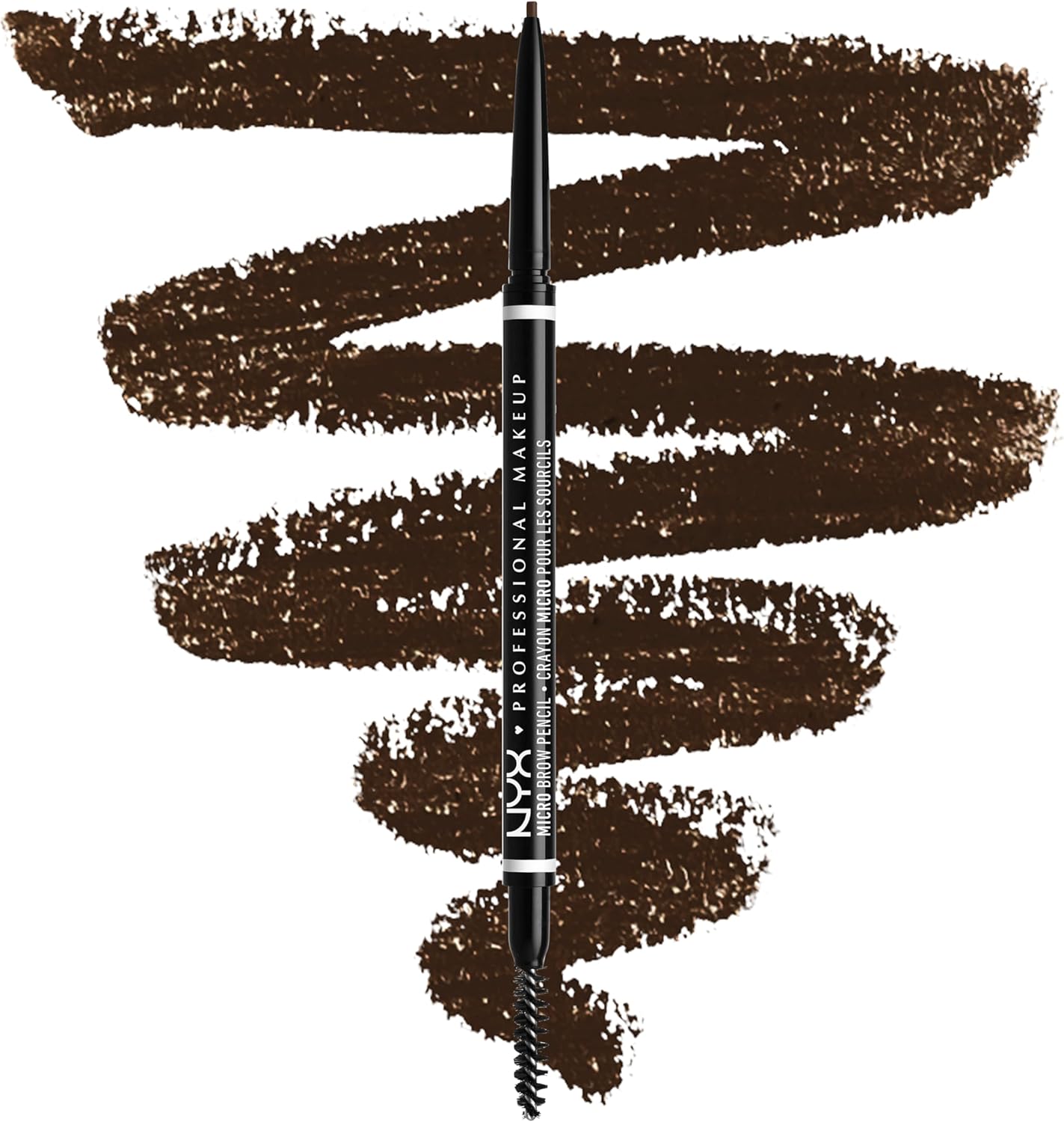 NYX Professional Makeup Crayon à Sourcils Micro Brow Pencil, Crayon Ultra-Fin Double-Embout avec Mine Rétractable et Goupillon, Teinte : Espresso (07)