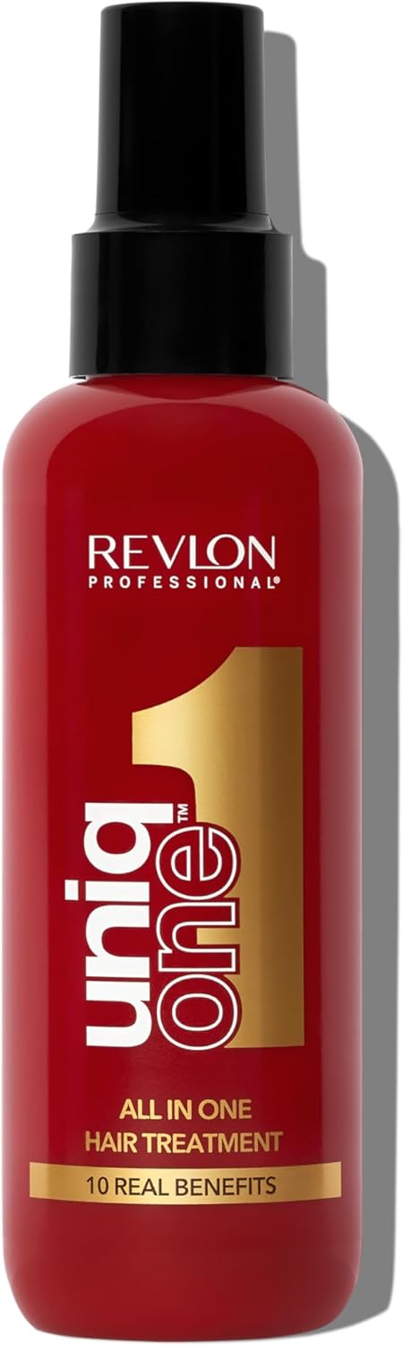 Revlon Professional UniqOne, Masque en Spray Sans Rinçage (150 ml), Soin Cheveux Nourrissant et Réparateur, Formule Vegan, Tous Types de Cheveux, Classique Rouge