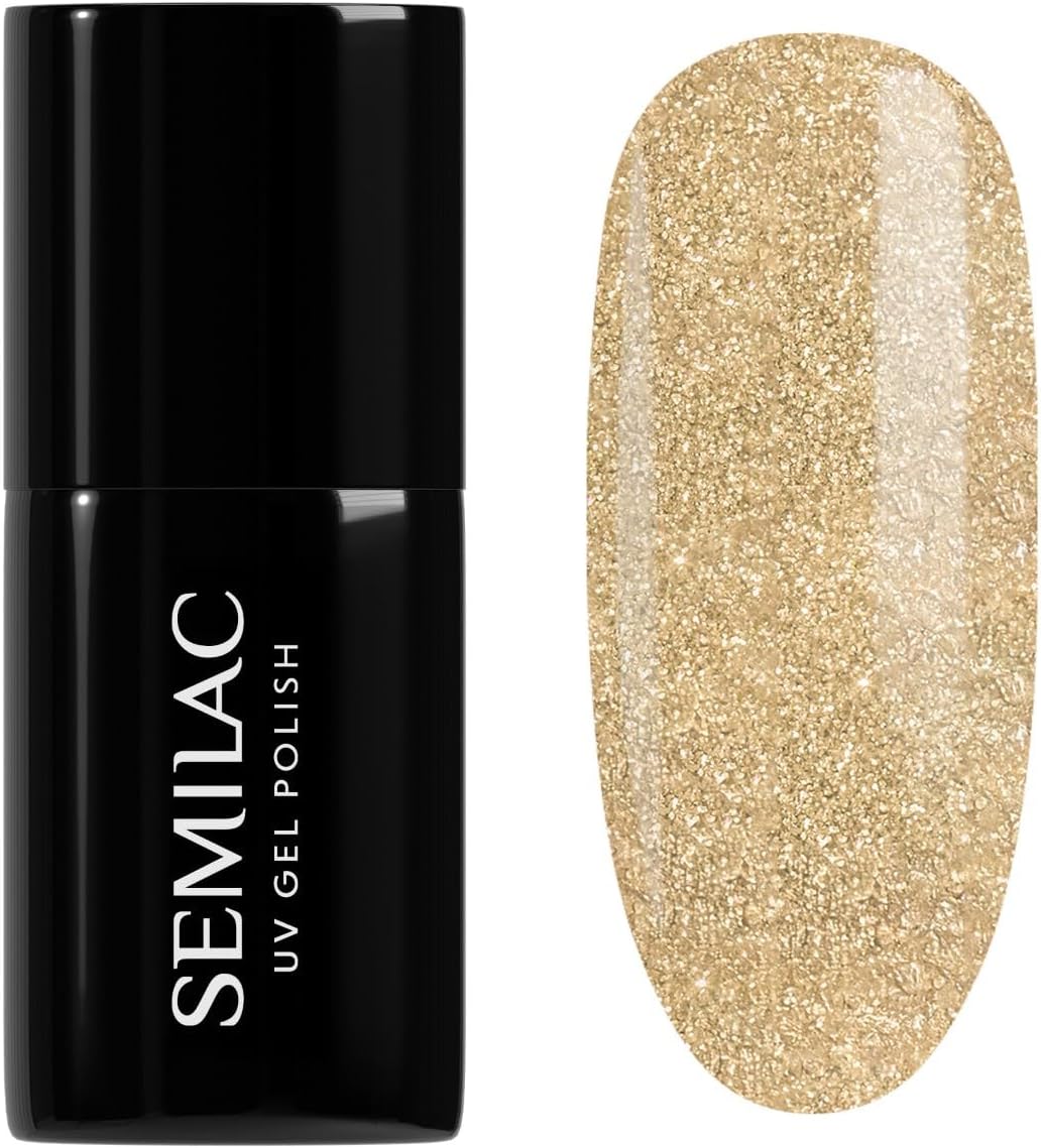 Semilac Vernis à ongles gels semi-permanents UV 037 Gold Disco 7ml