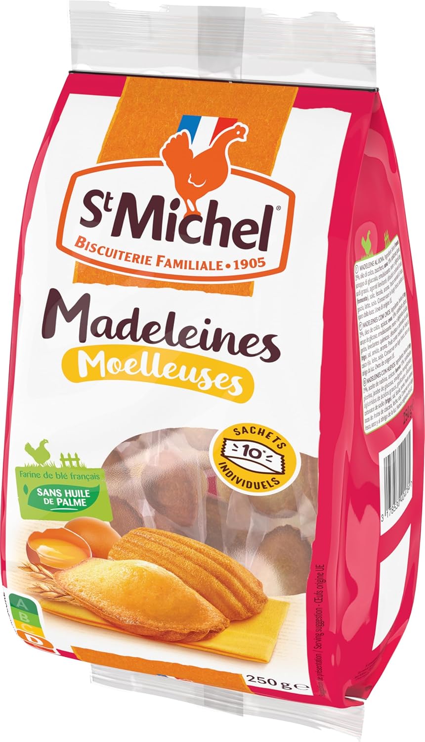 St Michel Madeleines Moelleuses Natures en sachet individuel 250g