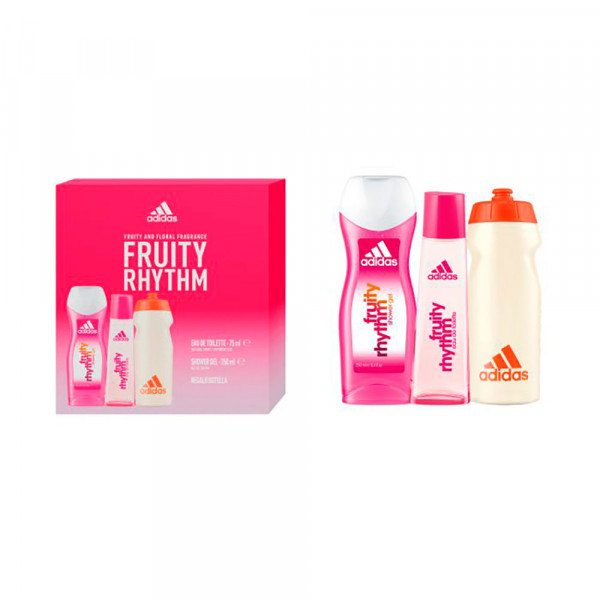 Coffret Adidas Fruity Rhythm avec eau de toilette gel douche et bouteille d’hydratation