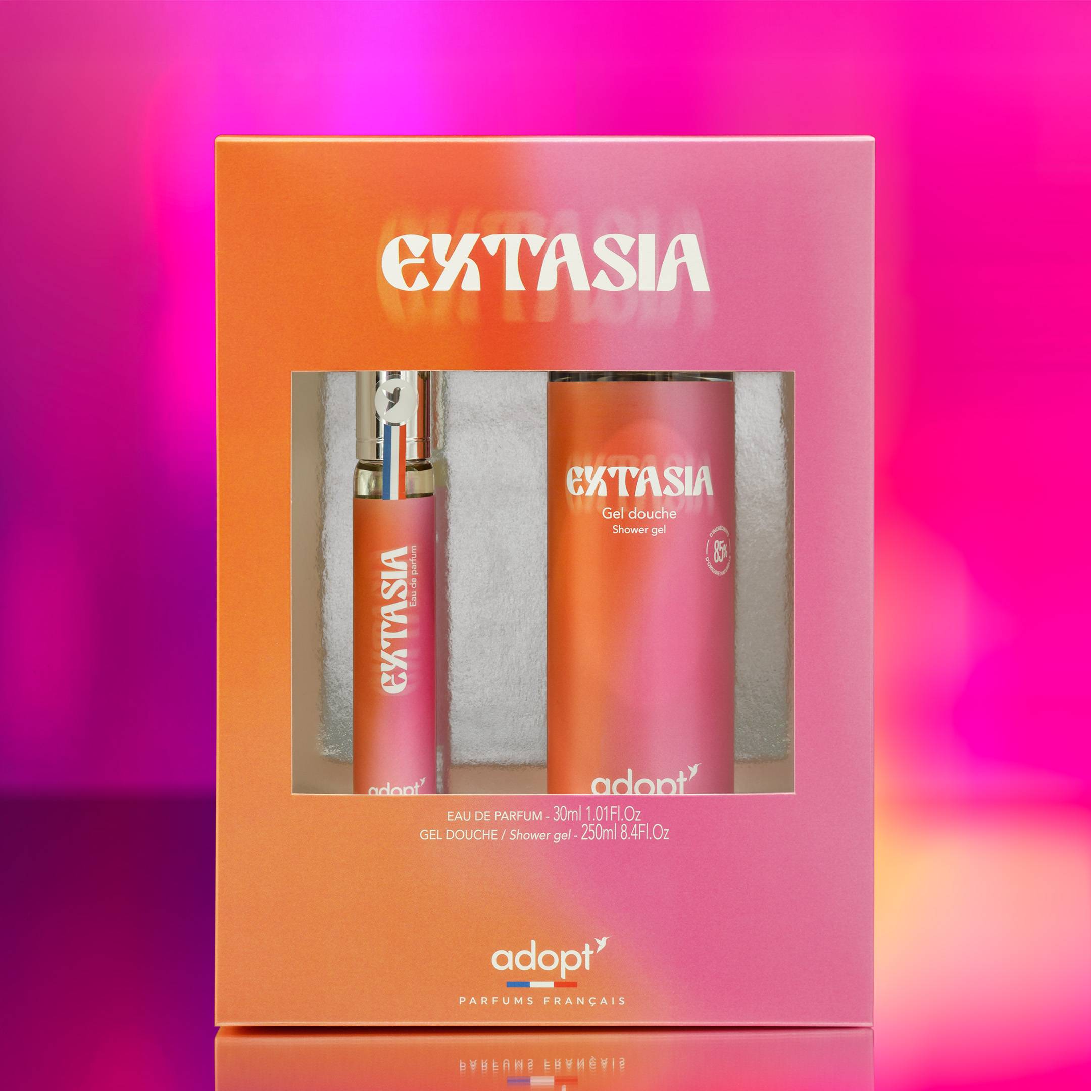 Coffret parfum Adopt Extasia avec eau de parfum et gel douche