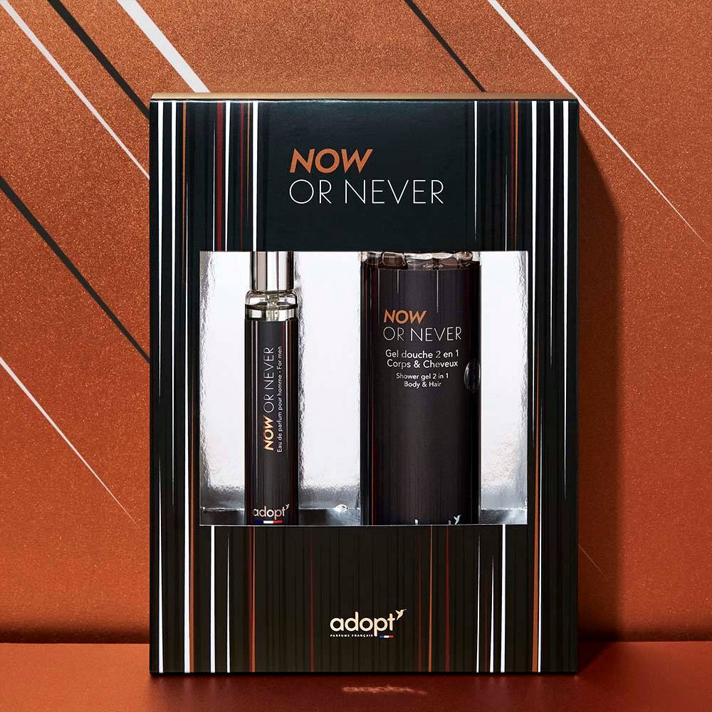 Coffret homme Adopt Now or Never avec eau de parfum et gel douche