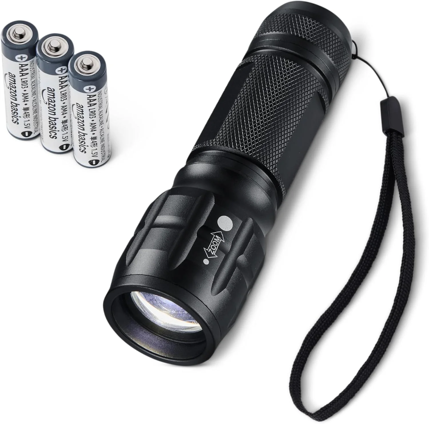 Lampe torche LED Amazon Basics 140 lumens avec dragonne et trois piles AAA