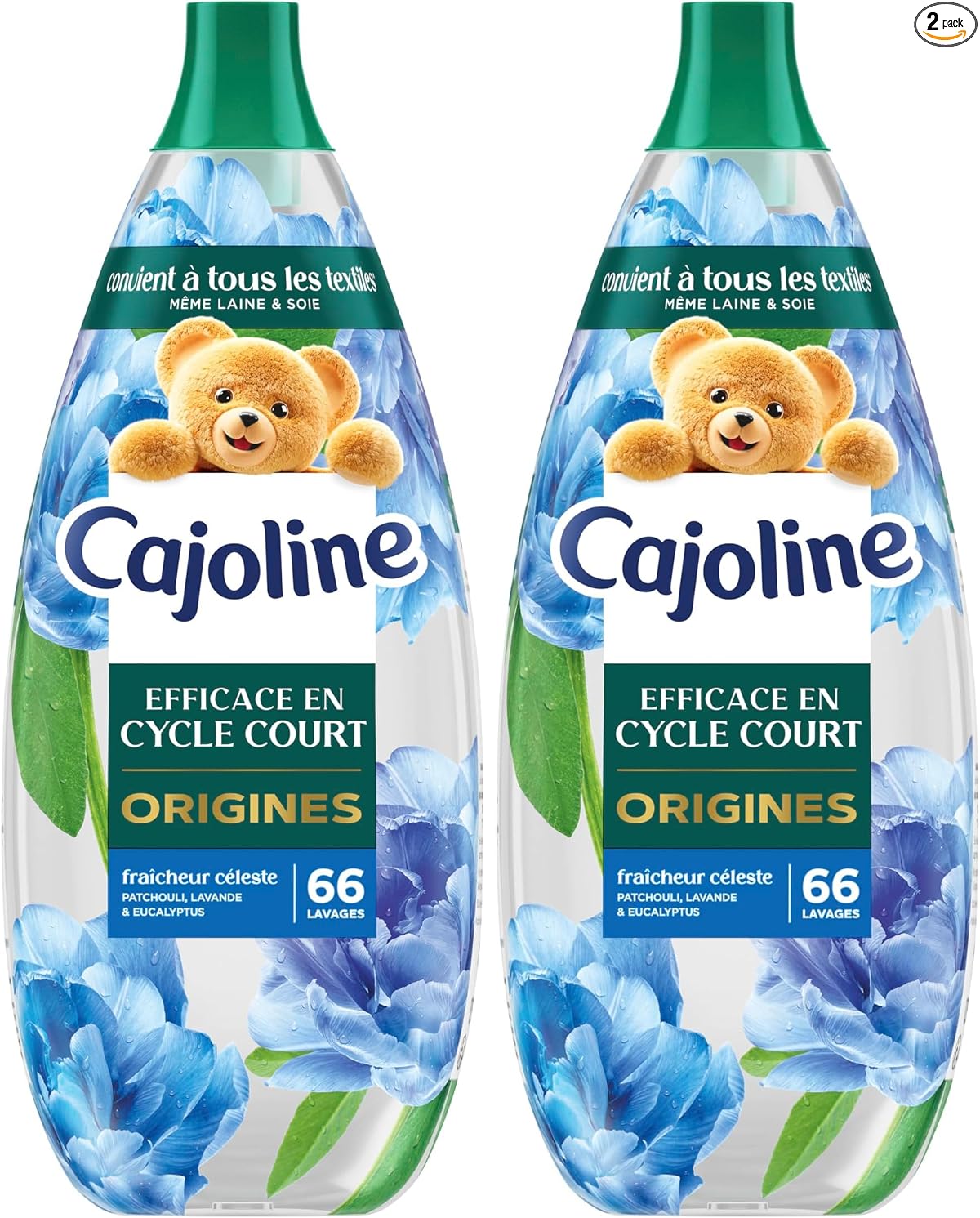Lot de deux adoucissants Cajoline Fraîcheur Céleste
