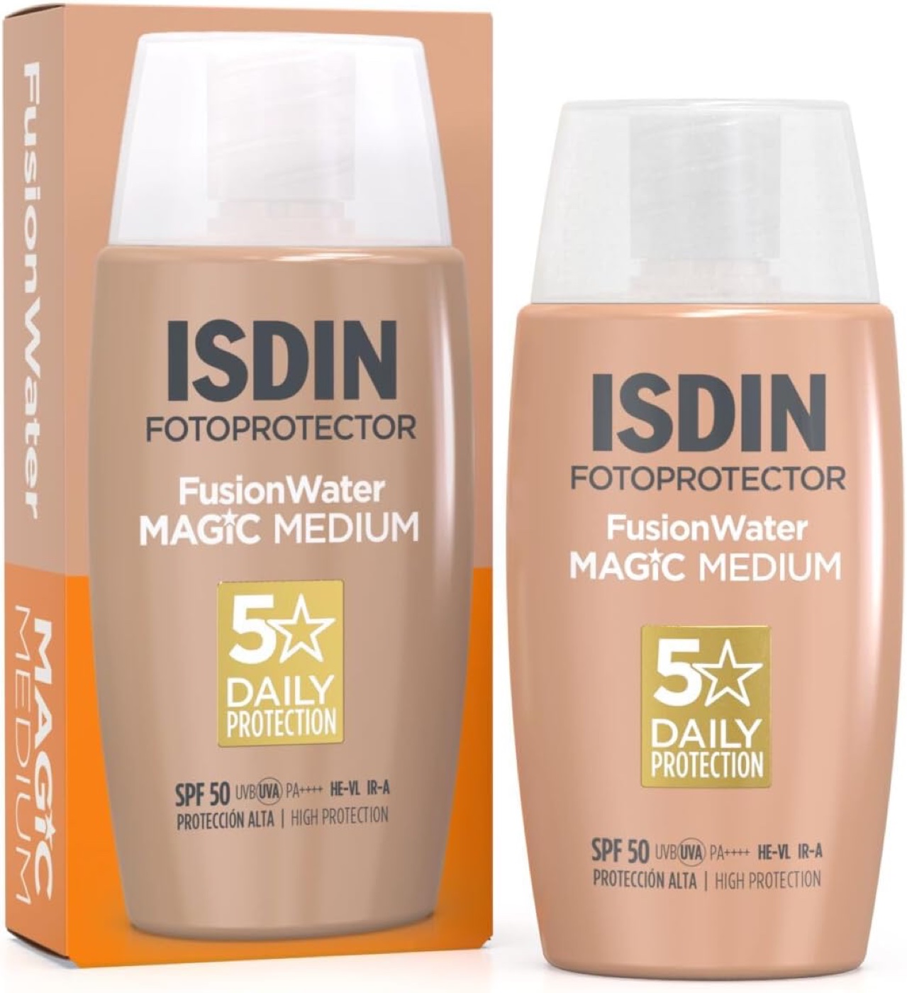 ISDIN Fusion Water MAGIC Medium crème solaire visage teintée SPF50 50 ml