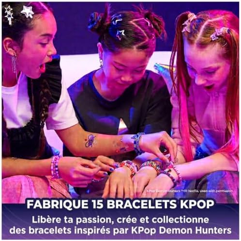 Bracelets d'amitié inspirés de KPop Demon Hunters réalisés avec le kit Cool Maker