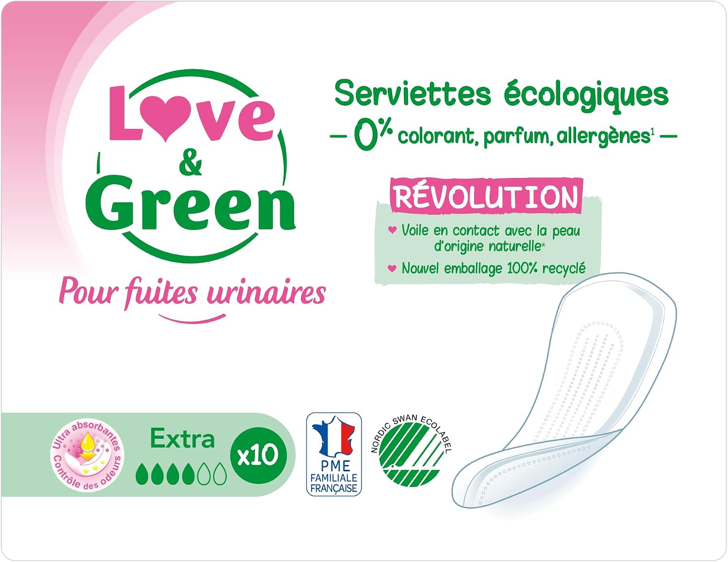Protections Love & Green Extra Super pour fuites urinaires