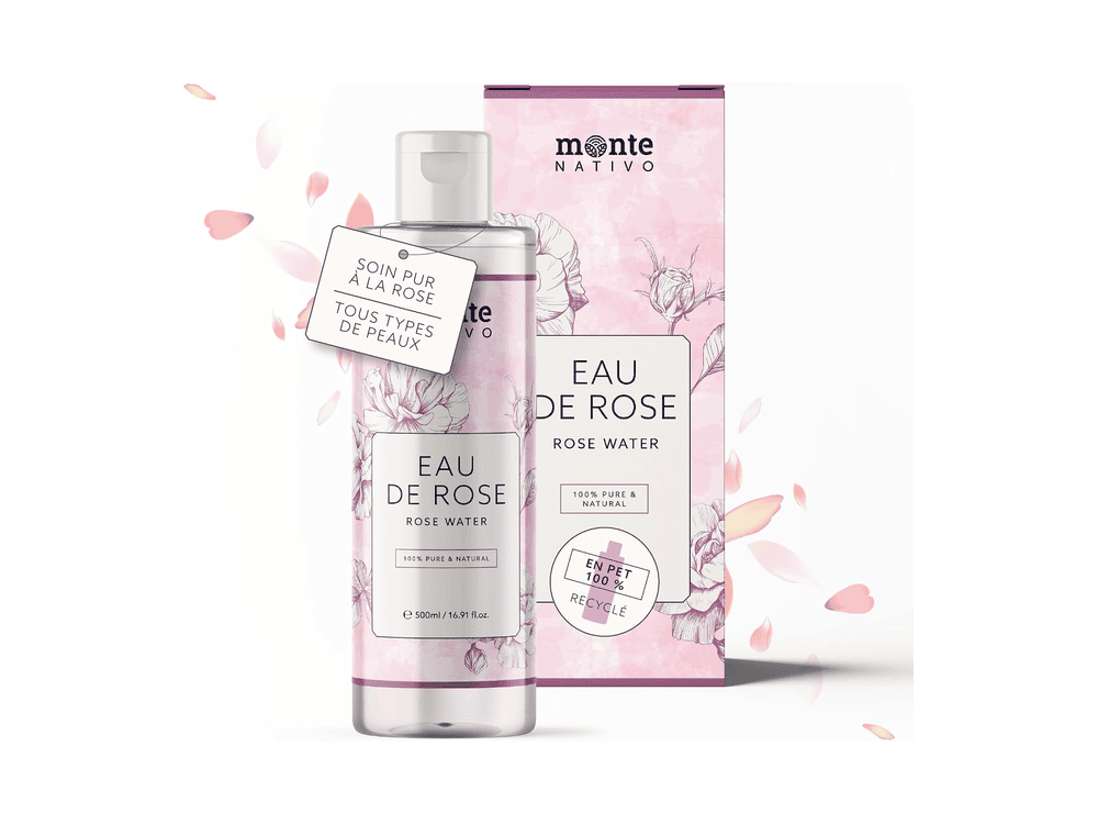 MonteNativo 100 % Pure Eau de Rose 500 ml bio naturel lotion tonifiante visage hydrolat Amazon 2026