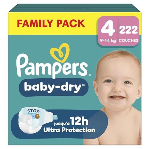 Family Pack Pampers Baby-Dry taille 4 de 222 couches