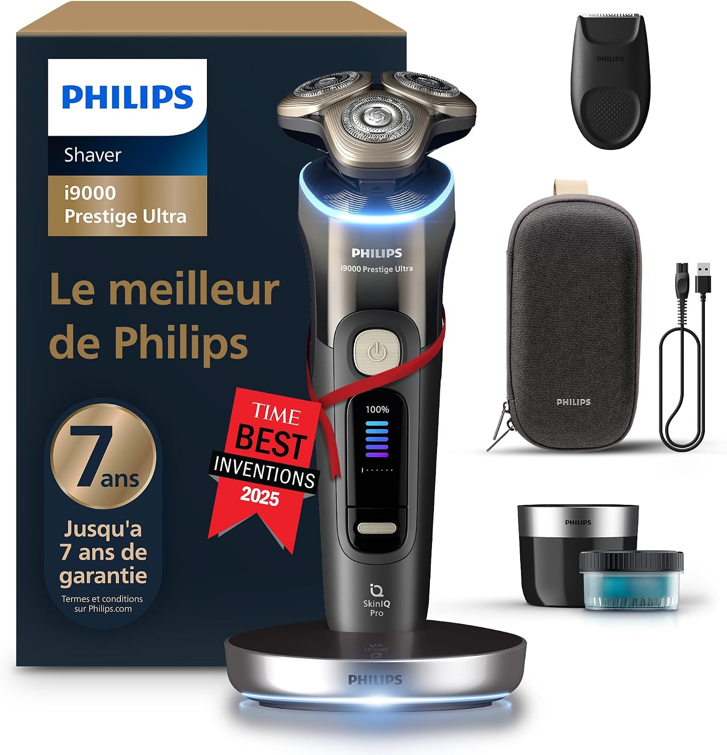 Rasoir électrique Philips i9000 Prestige Ultra avec ses accessoires