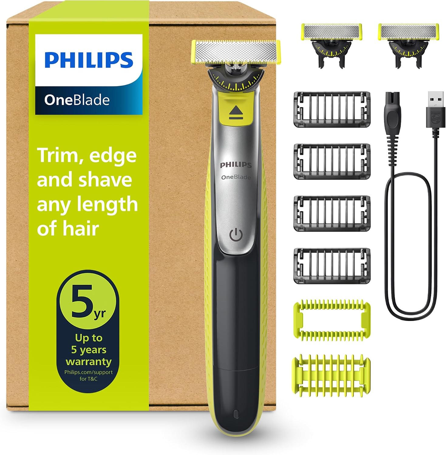 Philips OneBlade 360 Visage et Corps QP2834/31 avec sabots et lames