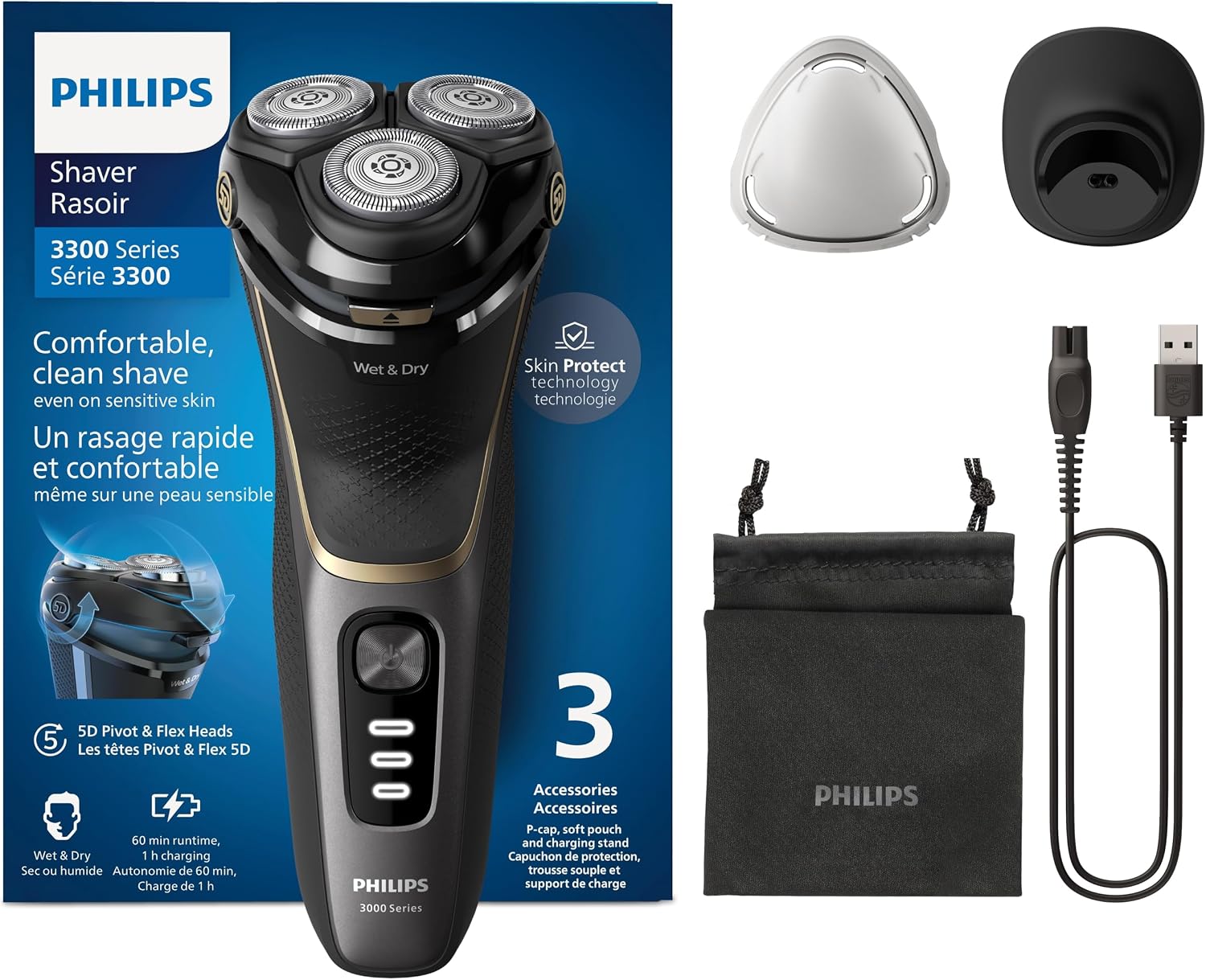 Philips Series 3000 S3342/13 avec support de charge et housse