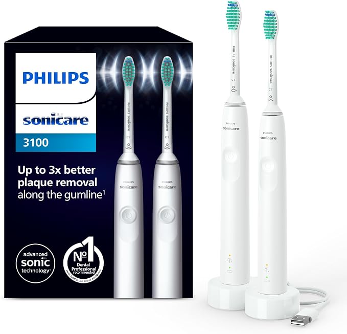 Pack de deux brosses Philips Sonicare 3100 blanches