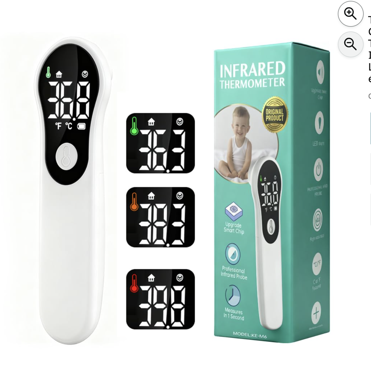 Thermomètre frontal AOOZTO sans contact infrarouge bébé adulte écran LCD alerte fièvre