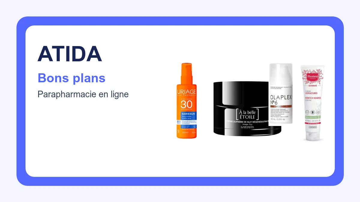 Sélection de produits de parapharmacie vendus sur Atida