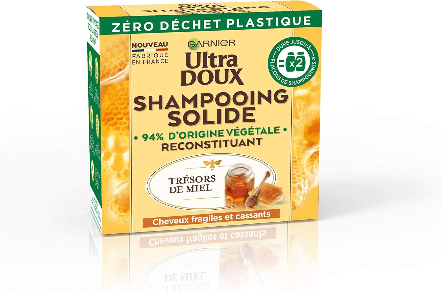 Avis shampooing solide Garnier Ultra Doux Tresors de Miel cheveux fragiles