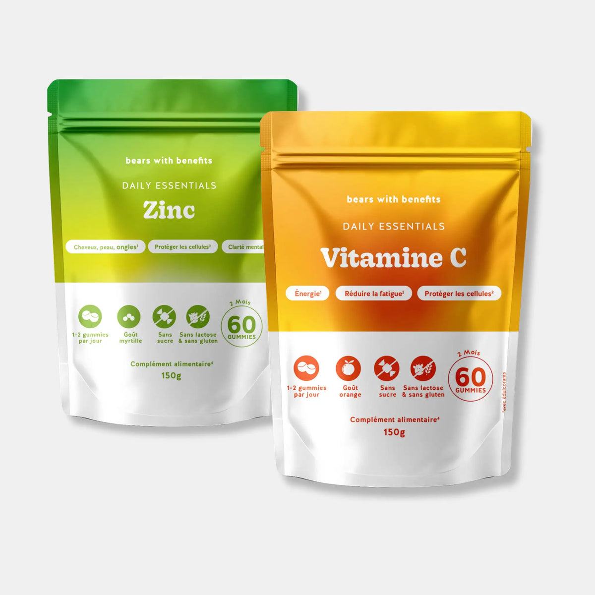 Duo Bears with Benefits Défense et Énergie avec vitamine C et zinc