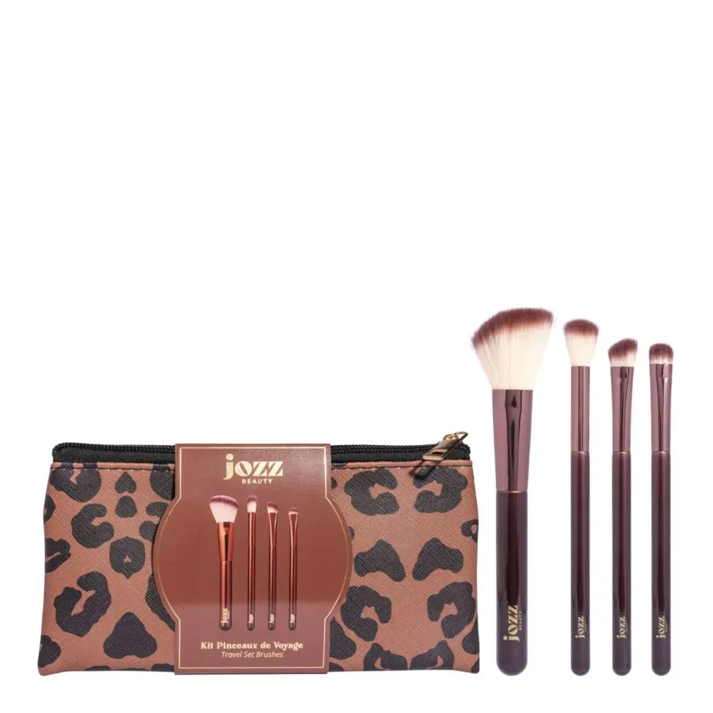 Kit pinceaux de voyage Jozz pochette léopard