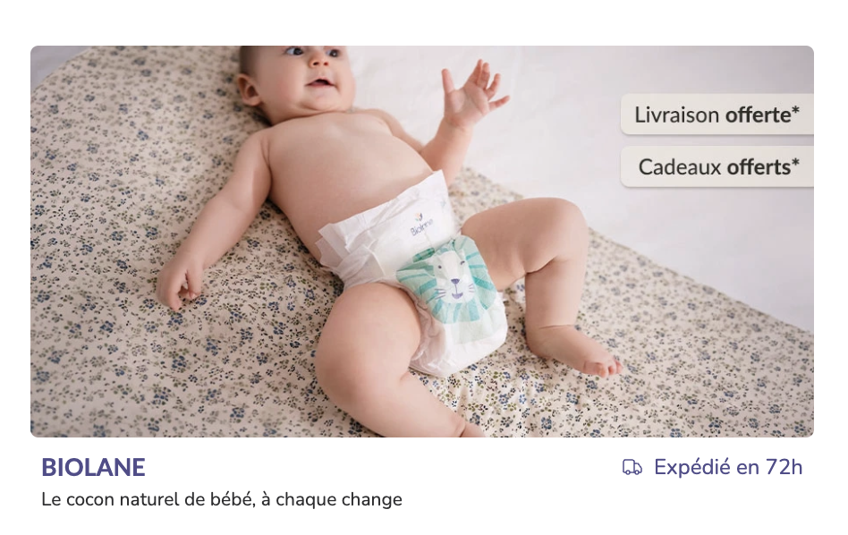 Vente privée Biolane bébé sur Bebeboutik avec livraison offerte