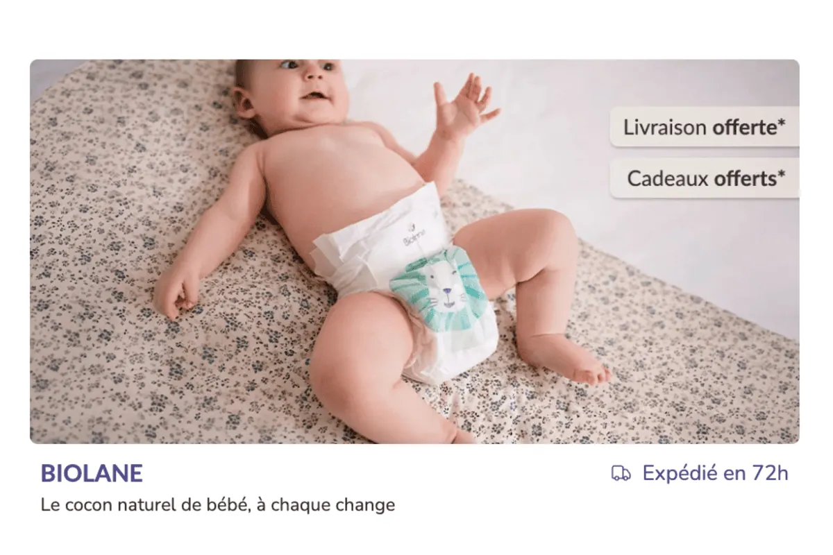 Vente privée Biolane bébé sur Bebeboutik avec livraison offerte