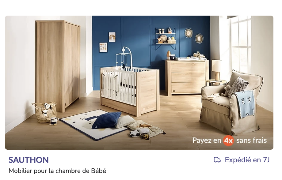 Vente privée Sauthon mobilier chambre bébé