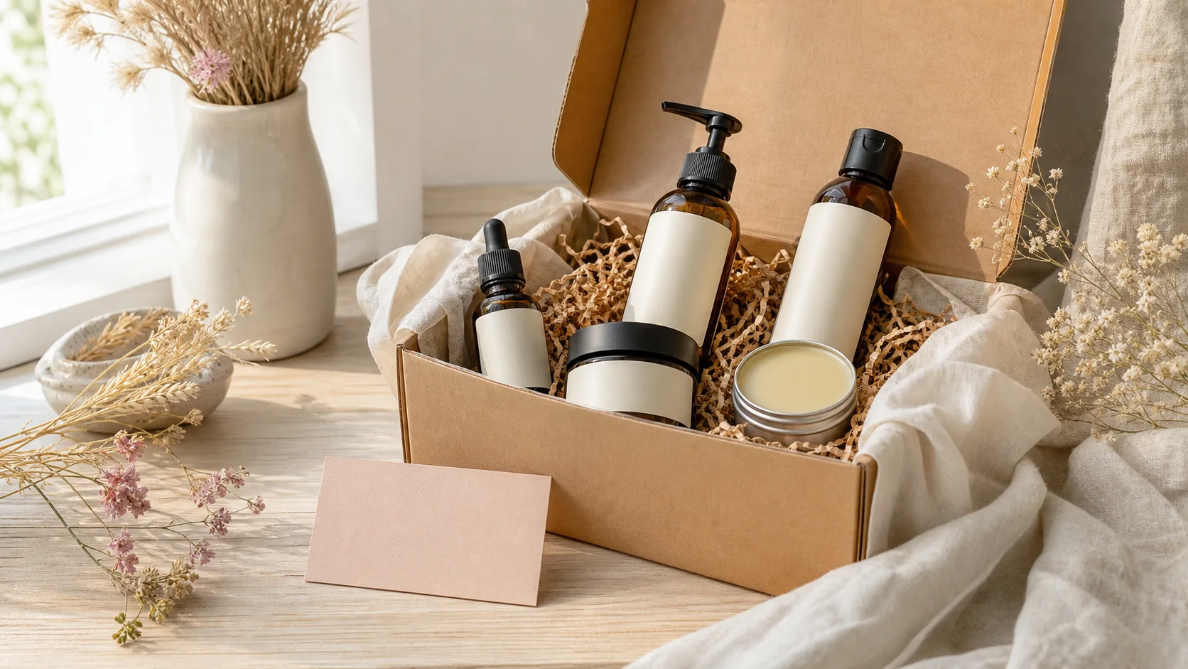 Box beauté bio avec soins naturels en format standard illustrant le parrainage Belle au Naturel