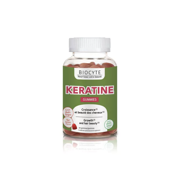 Biocyte Kératine Gummies goût fruits rouges 60 gummies