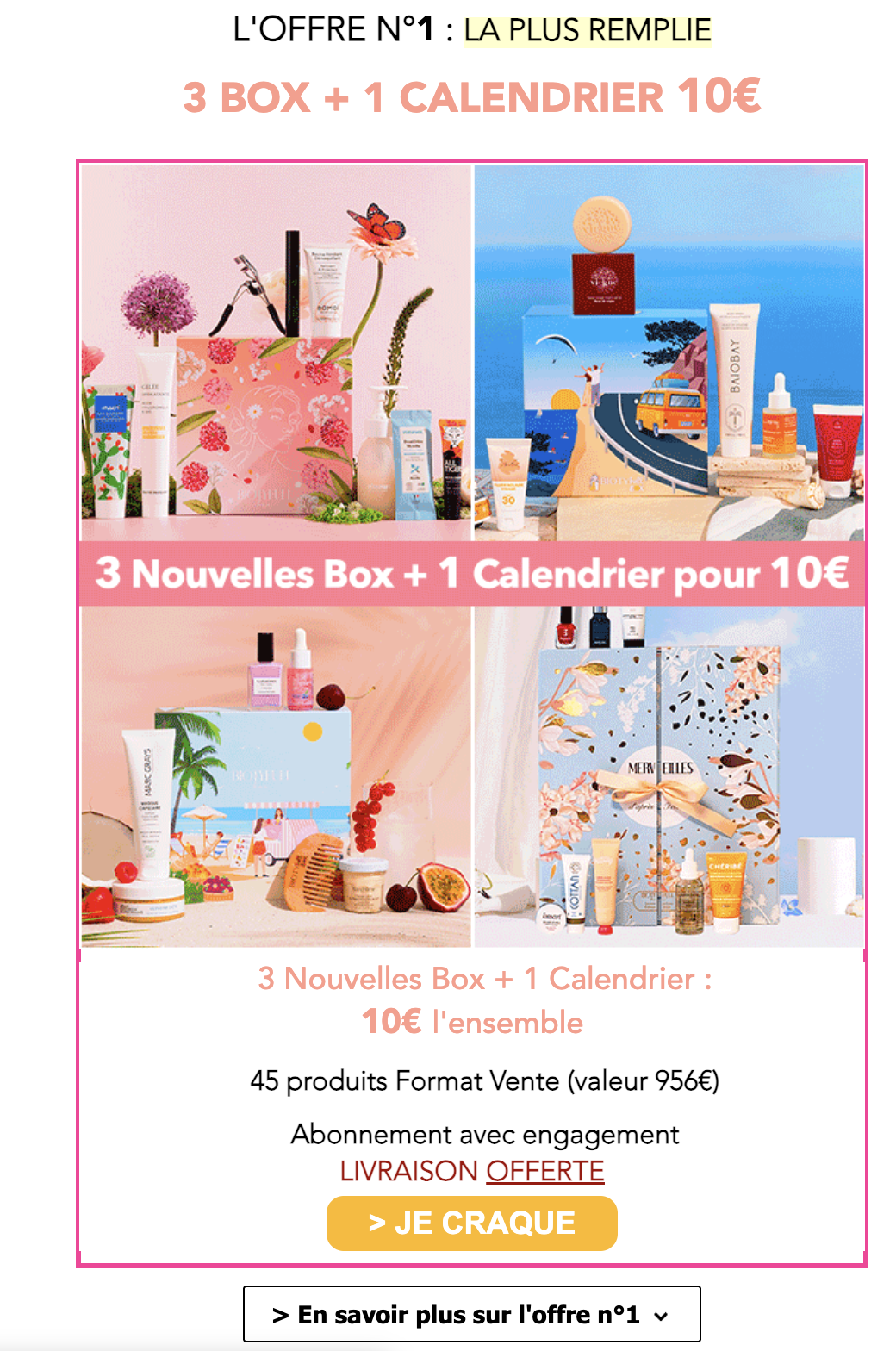 3 Nouvelles Box + 1 Calendrier Biotyfull Box pour 10€