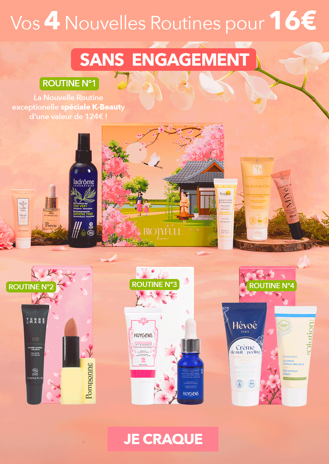 Offre BIOTYFULL Box quatre routines beauté et douze produits pour 16 euros