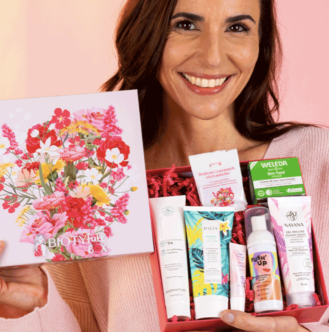 Exemple de Biotyfull Box avec produits bio et naturels