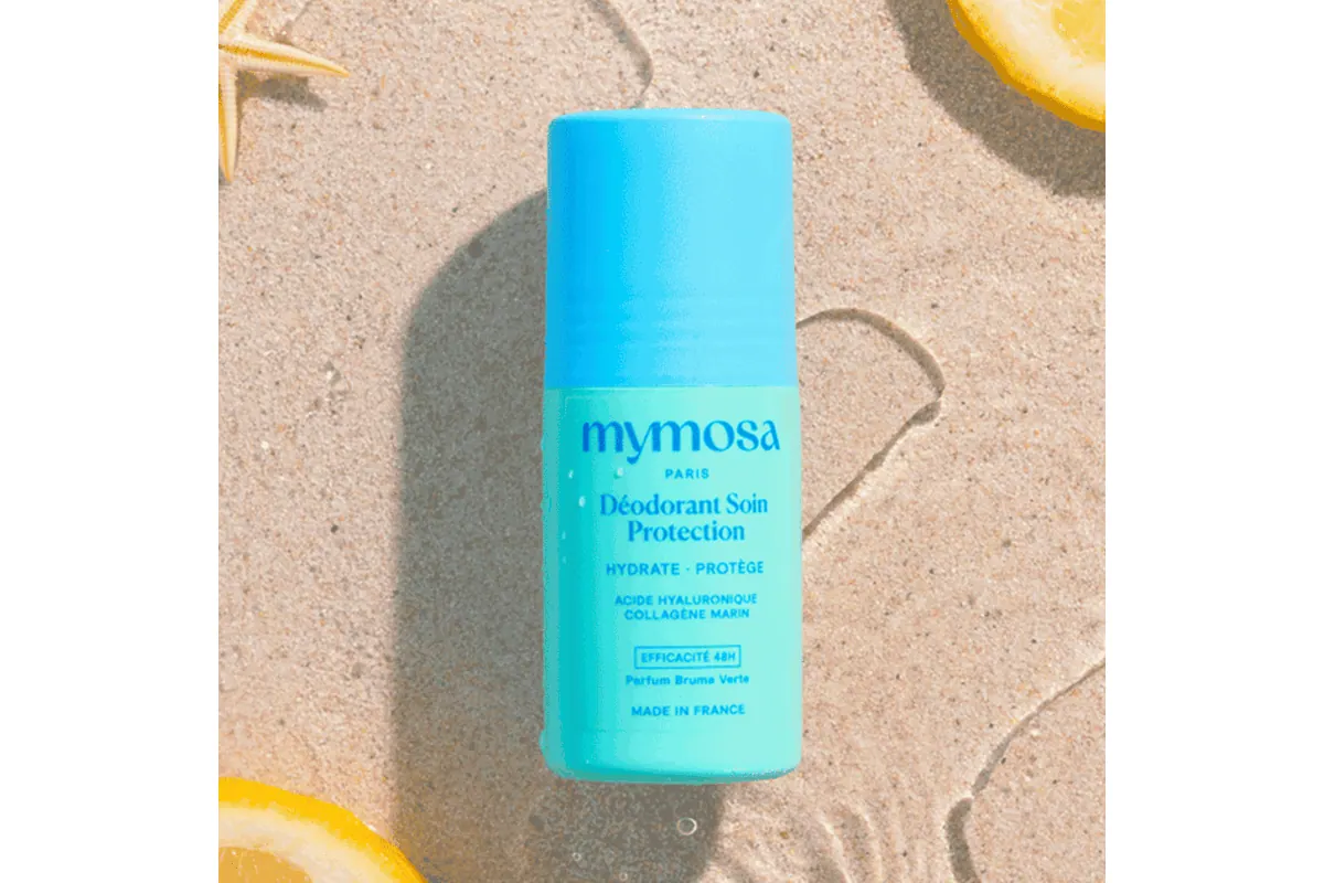Mymosa déodorant soin protection 48H acide hyaluronique collagène marin made in France