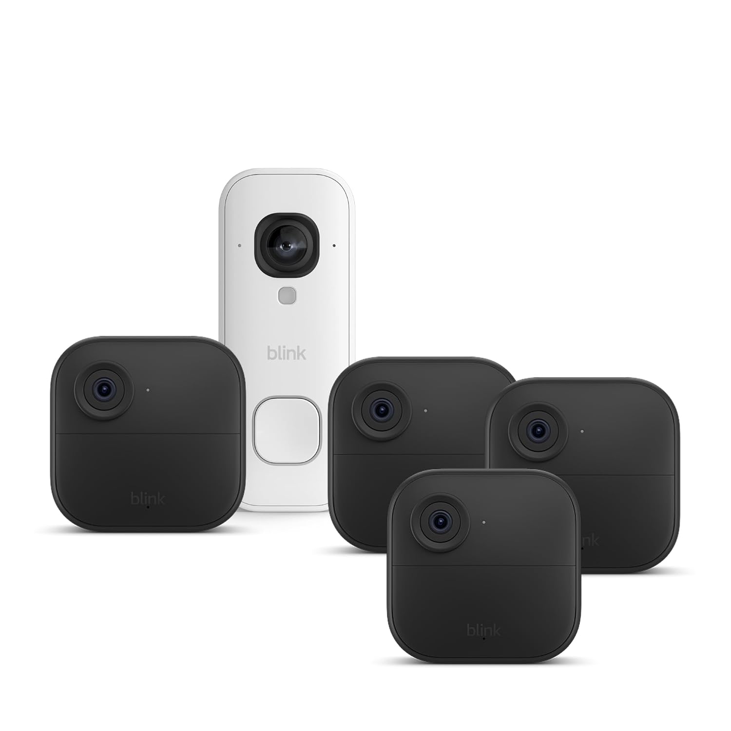 Quatre caméras Blink Outdoor 4 avec une sonnette vidéo filaire