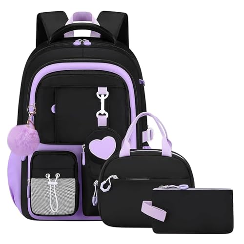 Set Amythe avec sac d’école fille, sac à déjeuner, trousse et portefeuille
