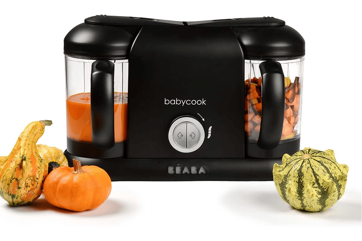 BÉABA Babycook Duo robot bébé 4 en 1 mixeur cuiseur vapeur diversification alimentaire petits pots maison contenance XXL 2200 ml noir