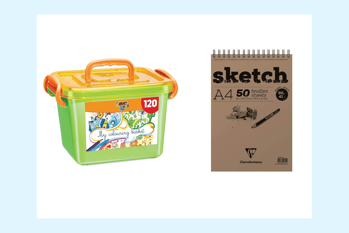 BIC Kids Boîte de Coloriage 120 unités 60 crayons de couleur 60 feutres coloriage couleurs assorties famille enfant école 28,09 euros Amazon