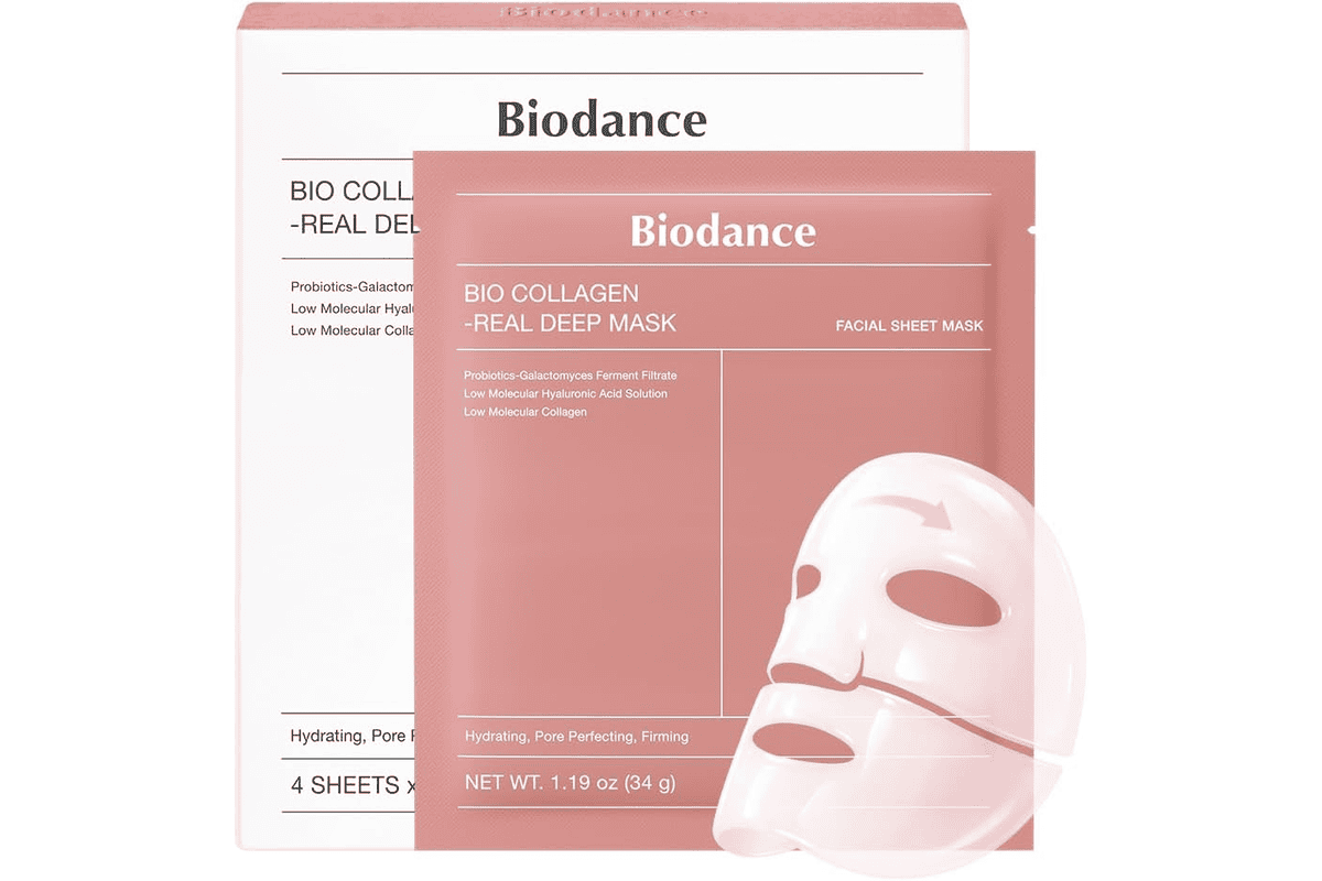 Biodance Bio-Collagen Real Deep 4 masques hydrogel visage bon plan Amazon 14,19 €