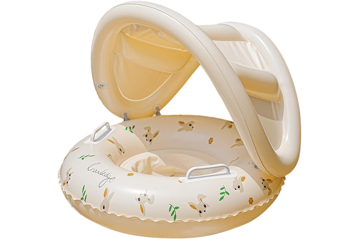 Bouée gonflable enfant avec auvent pare soleil anti UV pour bébé piscine plage vacances été 2026 jeu d'eau bon plan Amazon